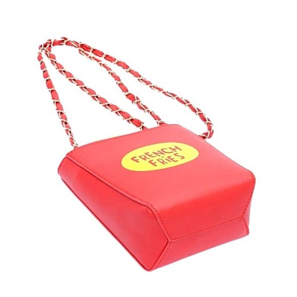 French Fries Purse Novelty Shoulder Chain Crossbody Handbag Cosplay Food Bucket - Picture 7 of 11